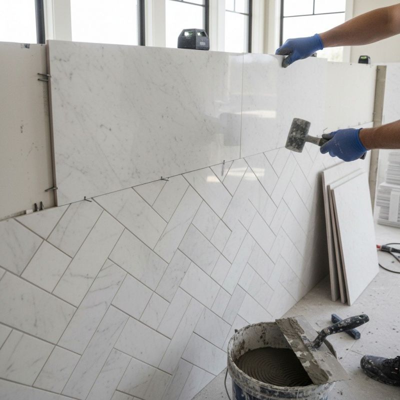 Marble Tile Floor Installation in Kansas City, KS