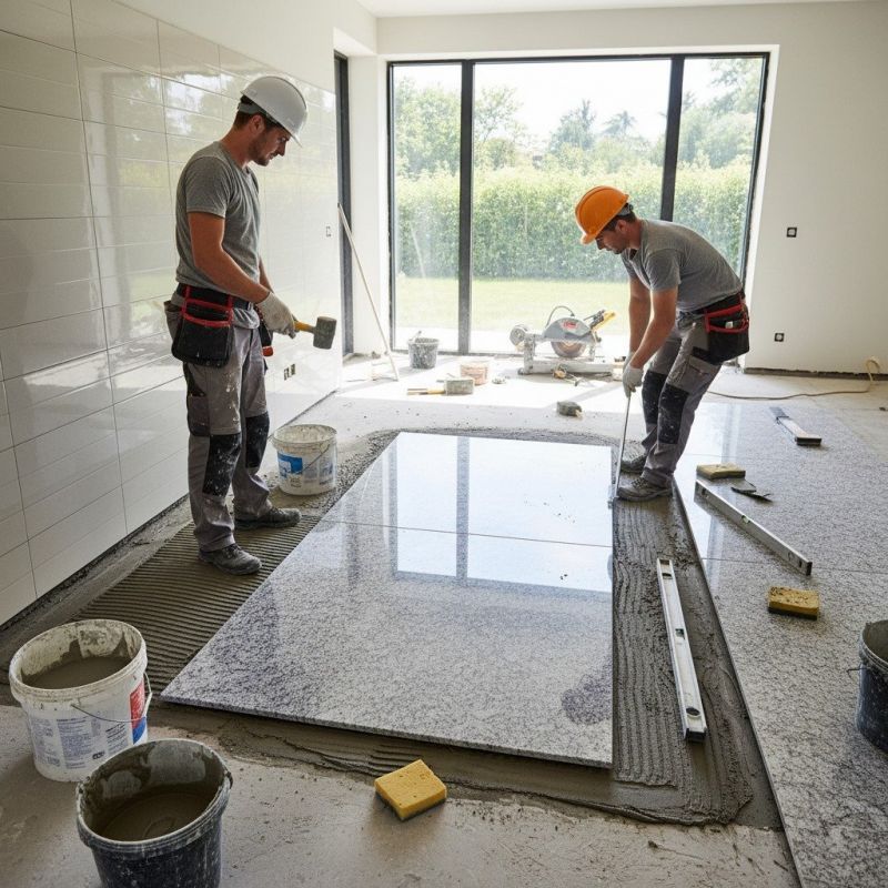 White Marble Tile Installation in Olathe, KS